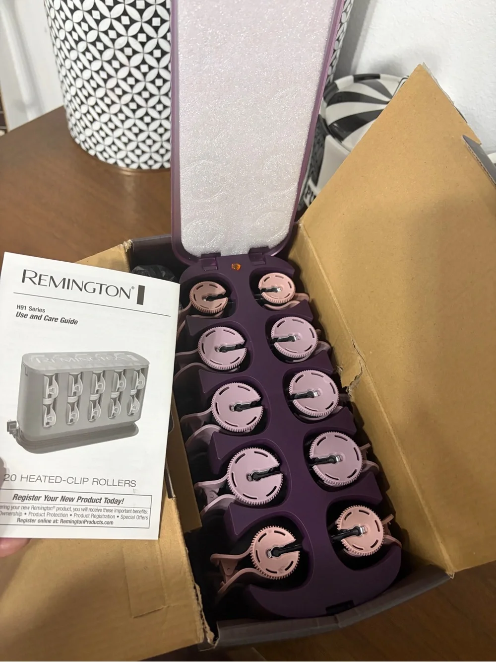 Remington Pro Pink Vertical Heated Rollers - Space Saving Full Size Set NIB
